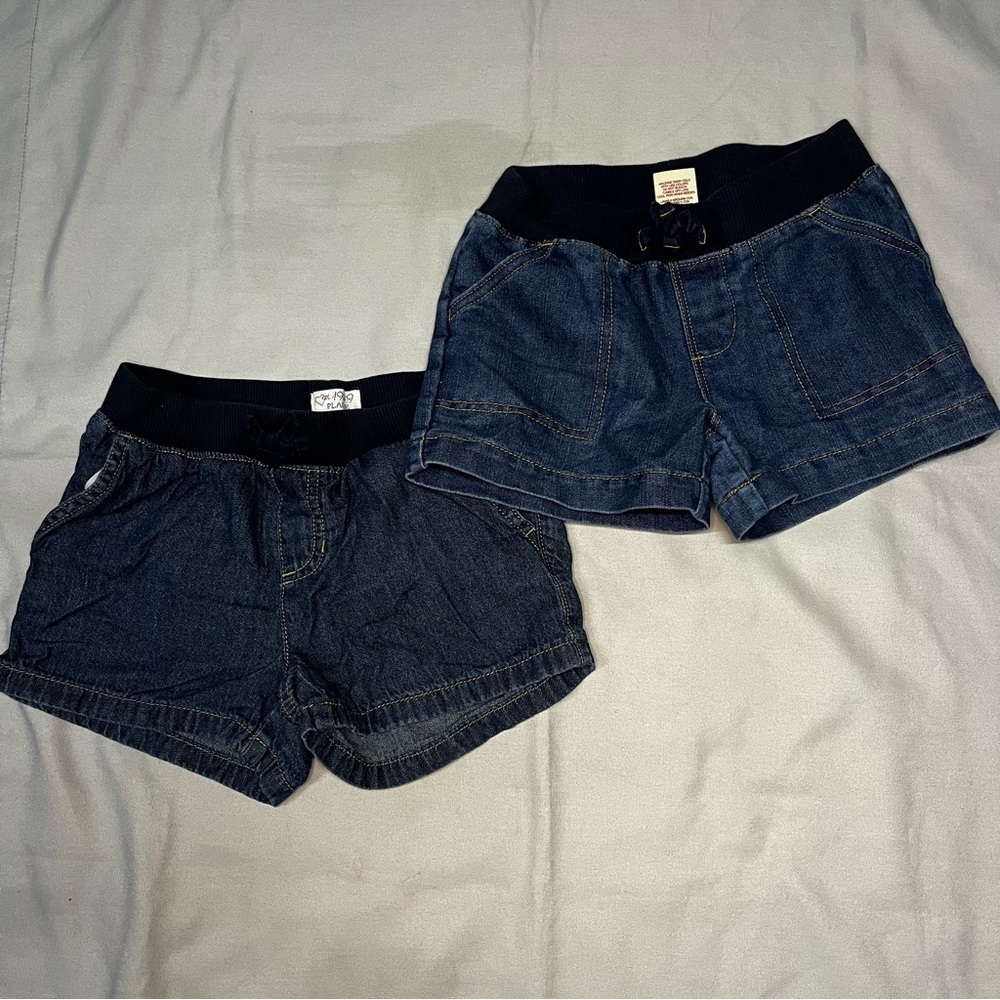 Girls Shorts Bundle(2), Pull On Denim Shorts. Size 6-7.